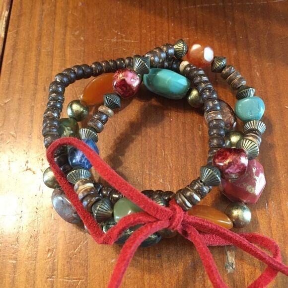 Bundle Sale 3 for $15 | Beaded Stretch Bracelet Set of 3 - Picture 1 of 8
